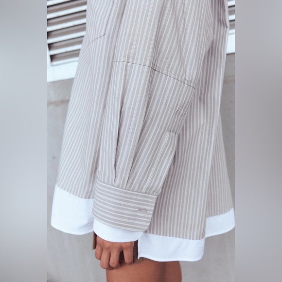 DOUBLE CUFF OVERSIZED POPLIN SHIRT - Picture 6 of 10